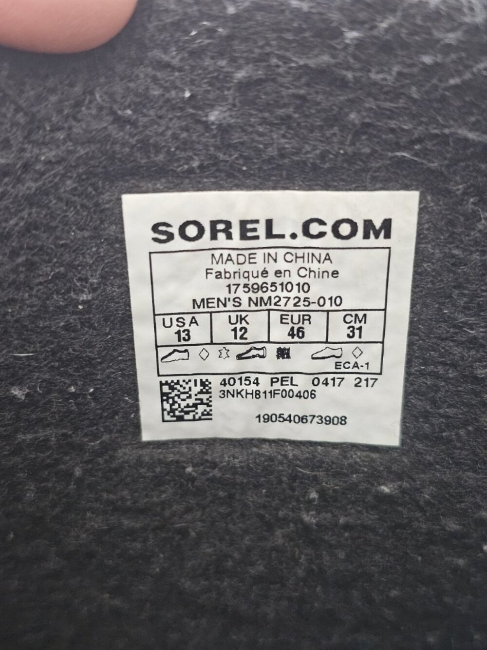 Sorel 1964 T Pac Duck Boots Men 13 Black Waterproof Insulated Lined NM2725-010 - Picture 10 of 12